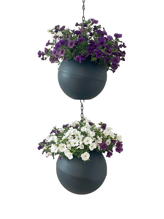 Moderne Globee Antraciet plantenpot met matte donkere afwerking voor strak interieur