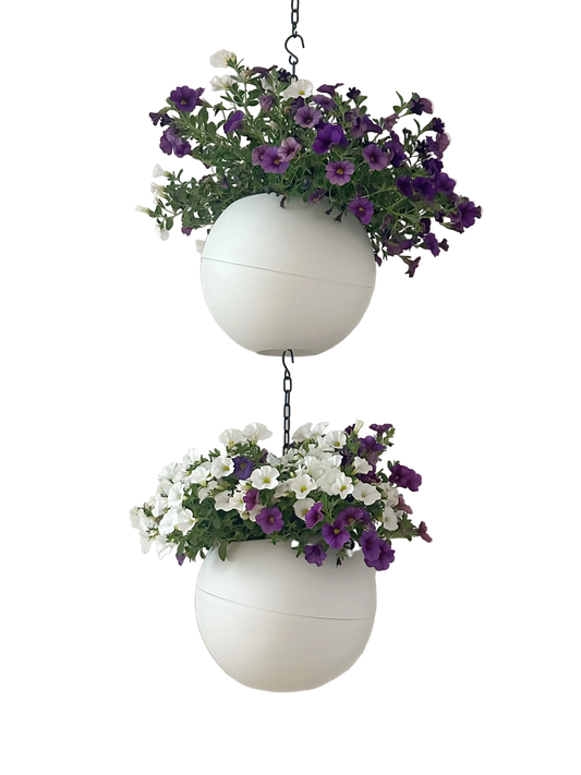 Strakke witte Globee White plantenpot voor modern en minimalistisch interieur