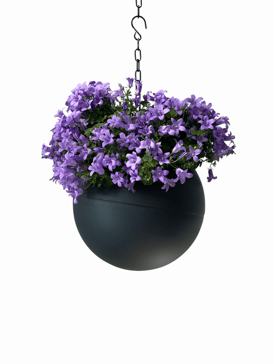 Strakke matte antraciet plantenpot Globee Antraciet voor modern interieur