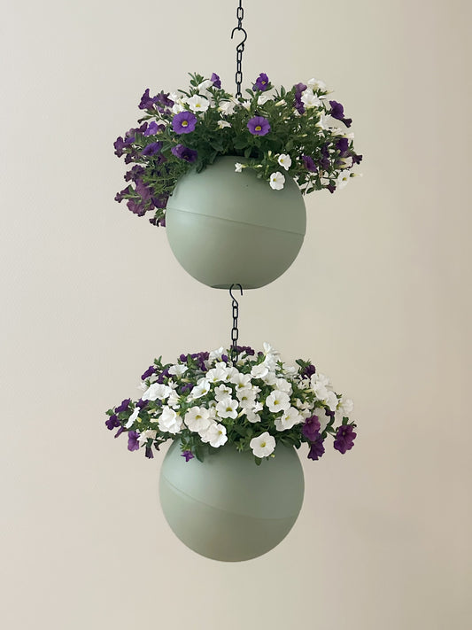 Gladde olijfgroene Globee Olive plantenpot voor stijlvolle interieurdecoratie