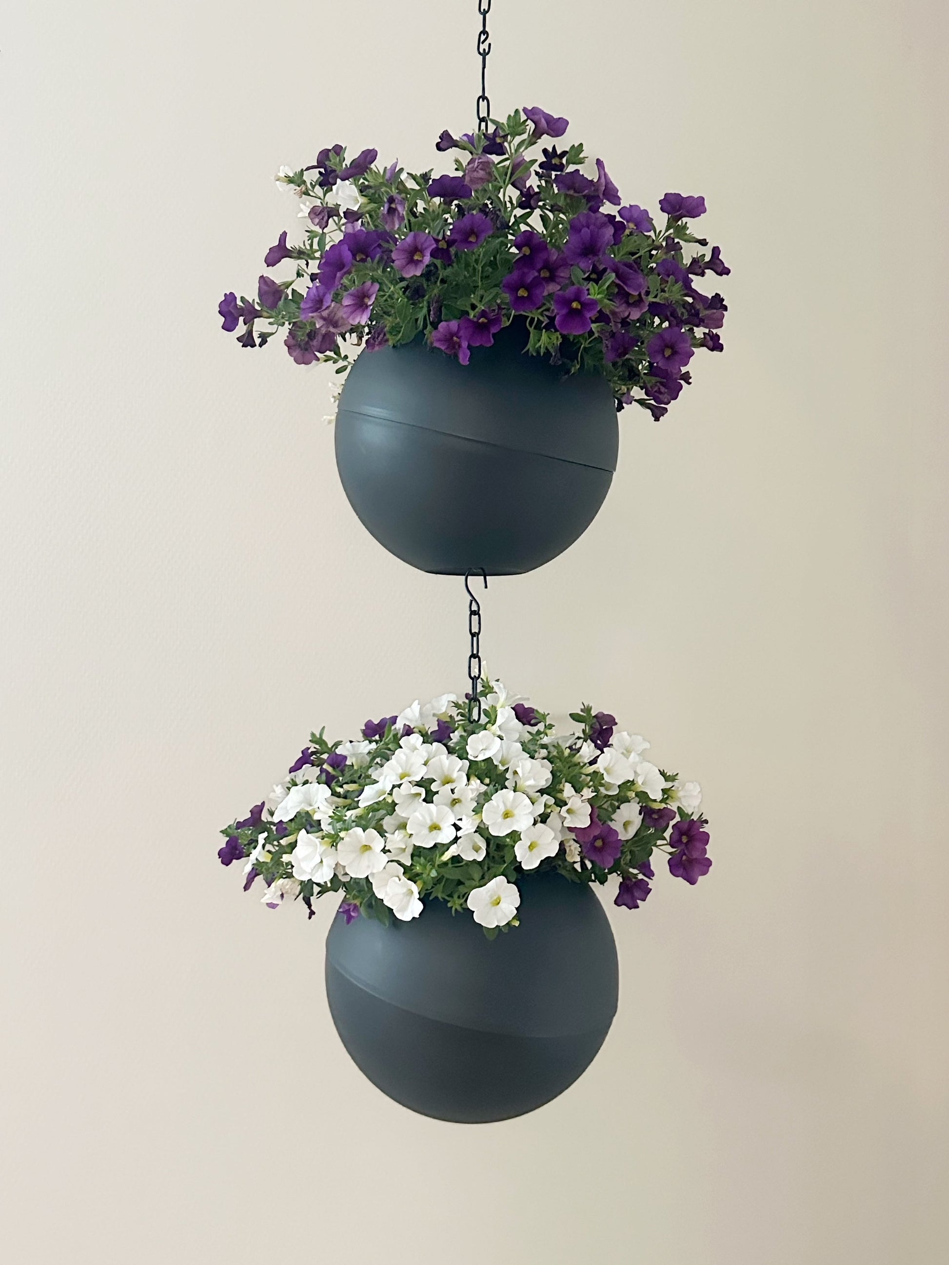 Moderne Globee Antraciet plantenpot met matte donkere afwerking voor strak interieur
