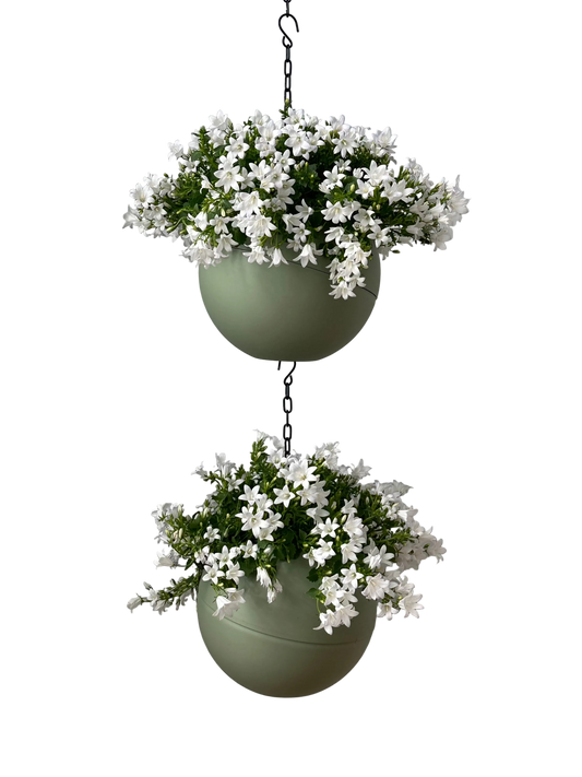 Gladde olijfgroene plantenpot Globee Olive voor stijlvolle urban jungle decoratie