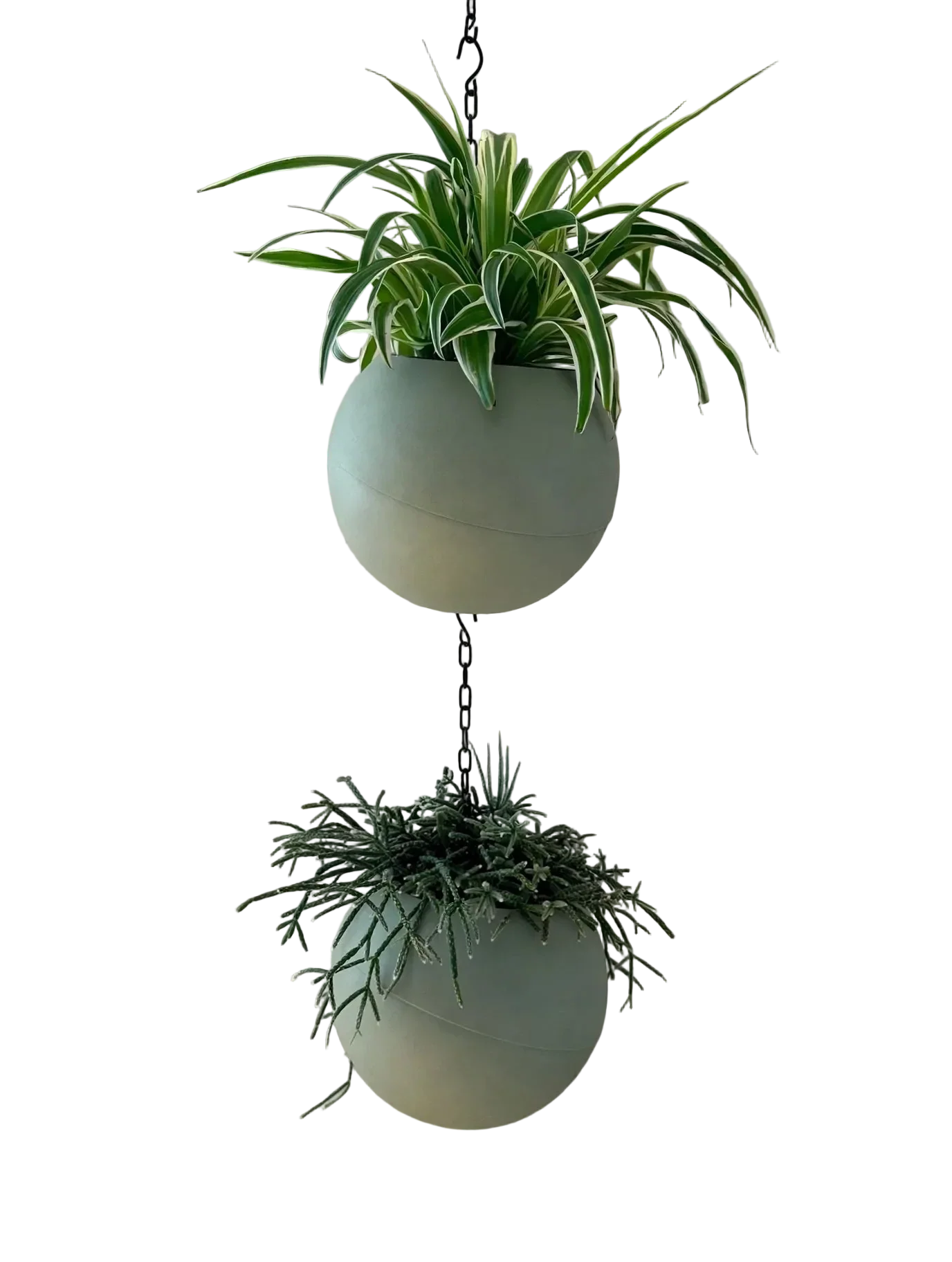 Gladde olijfgroene plantenpot Globee Olive voor interieurdecoratie