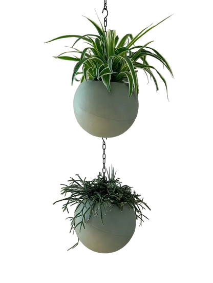 Gladde olijfgroene plantenpot Globee Olive voor interieurdecoratie