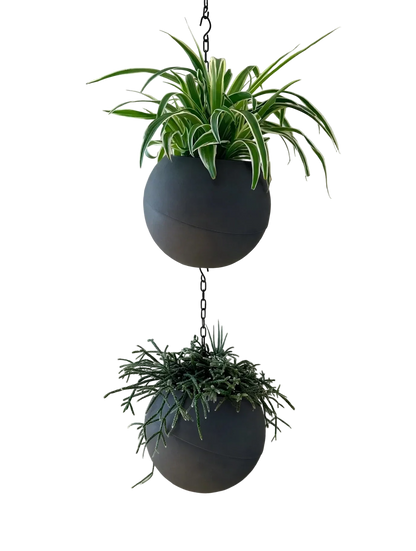 Matte antraciet plantenpot Globee Antraciet voor modern interieur