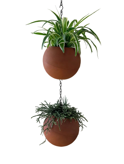 Globe terracotta plantenpot met warme, natuurlijke uitstraling voor binnen en buiten